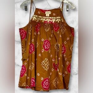 NWT ARTELIER NICOLE MILLER WOMAN BOHO BLOUSE SLEEVELESS SIZE SMALL